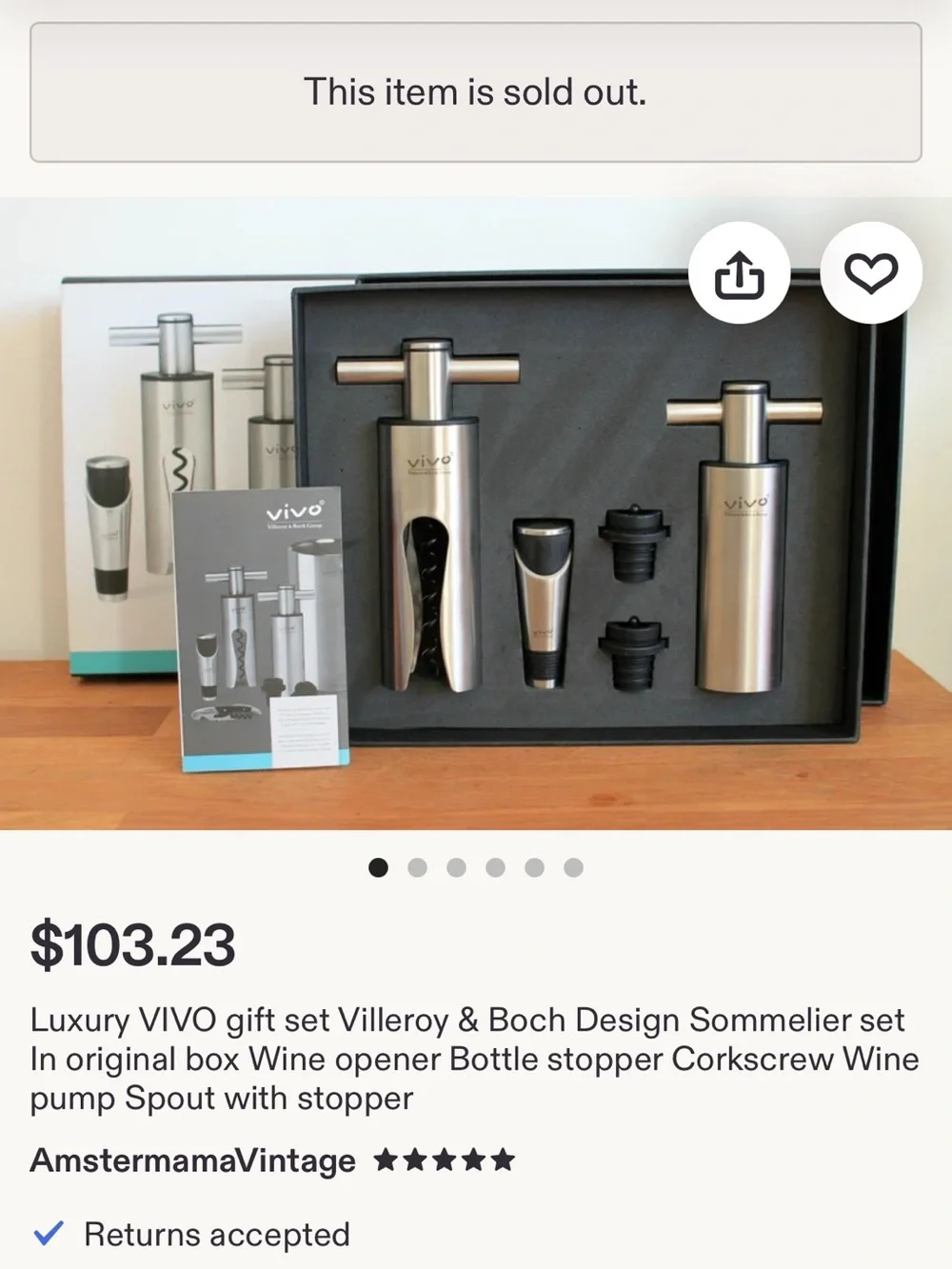 Vivo Silver Stainless Steel Wine Tool Set with Corkscrew & Stopper